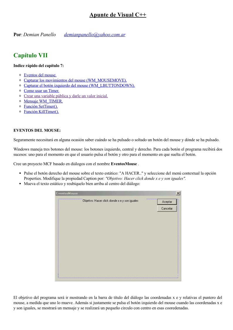 Imágen de pdf Apunte de VC++ - Capítulo VII